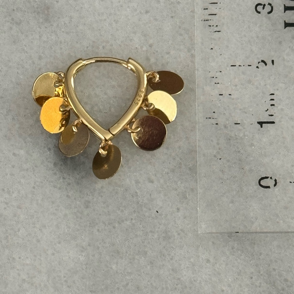Gold Triangle Fringe Coin Hoop Earrings 

Brand New - Picture 2 of 3
